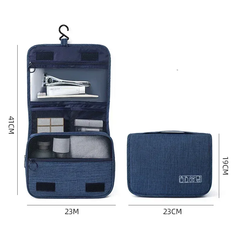 nouveau sac de toilette pliable organisateur sac de rangement suspendu salle de bain trousse de maquillage étui voyage séparation sèche et humide sac cosmétique