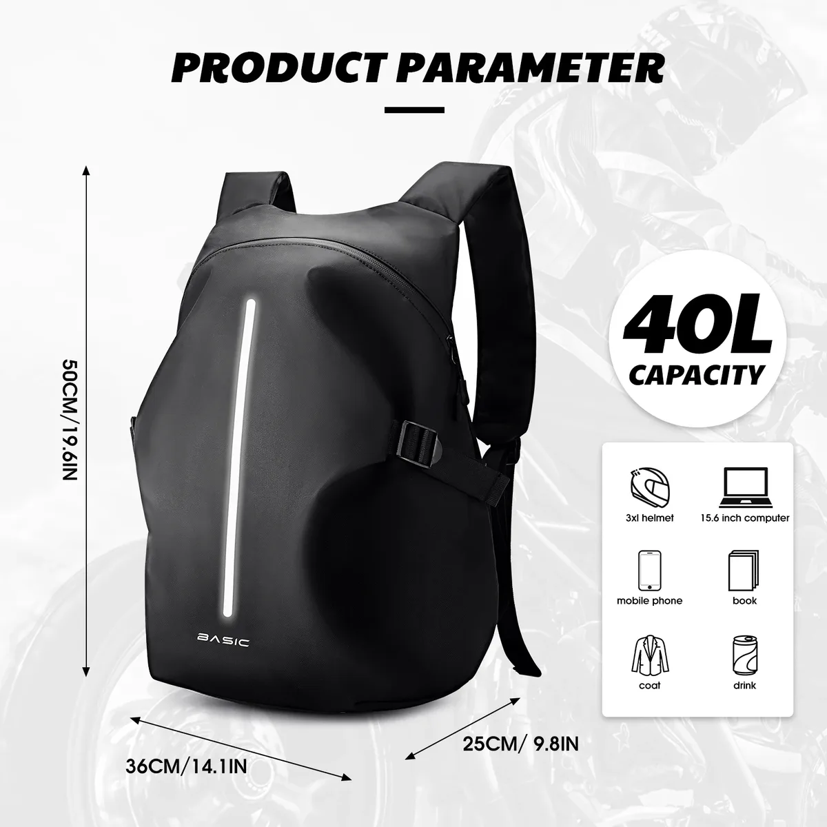 sac à dos de moto, sac à dos étanche pour casque pour hommes, accessoires de moto, sac à dos de voyage, grand sac de rangement étanche