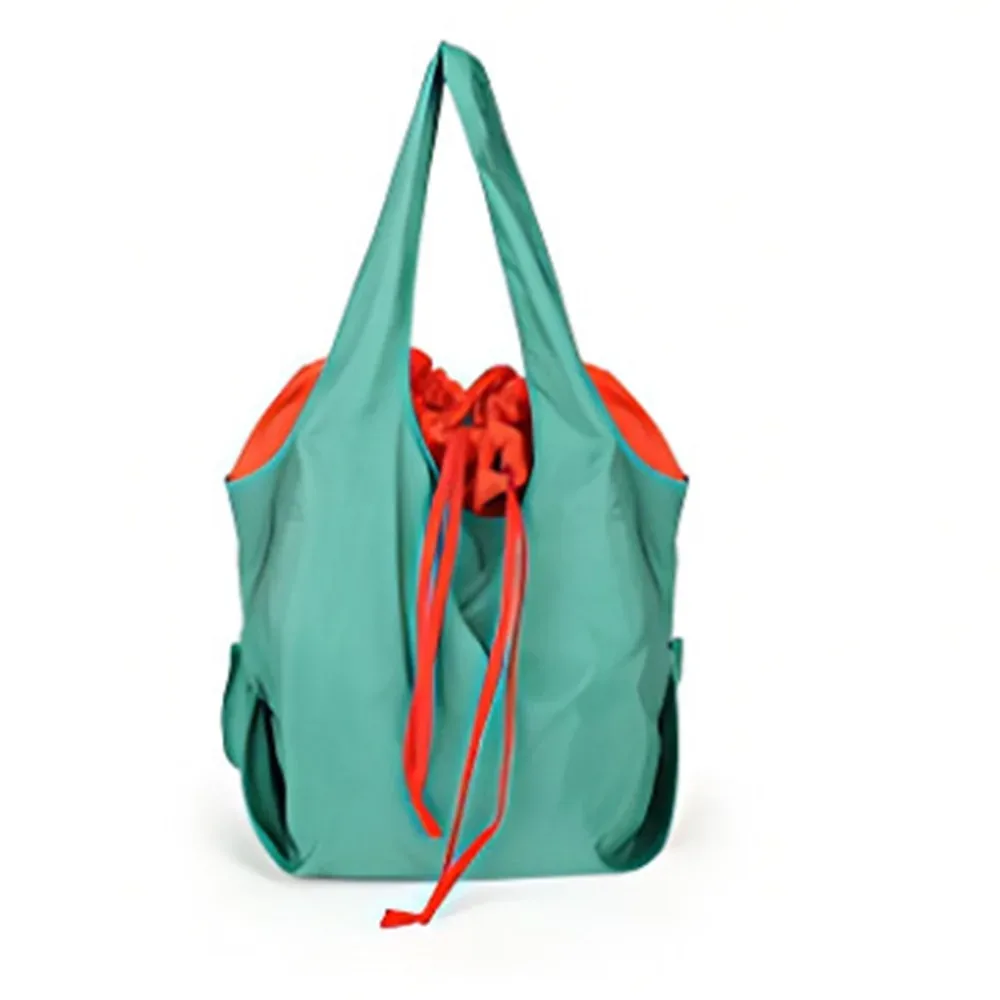 sac à main réutilisable avec cordon de serrage, sac de shopping en nylon imperméable, sac fourre-tout écologique, sac de shopping pliable de grande capacité