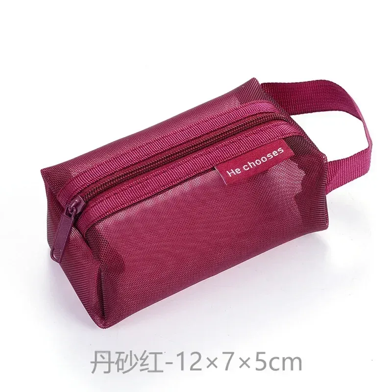 mini sacs à cosmétiques en maille de nylon transparent pour femmes, petits sacs de maquillage pour rouge à lèvres, pochette pour ligne de données, étui organisateur pour clé d'écouteurs