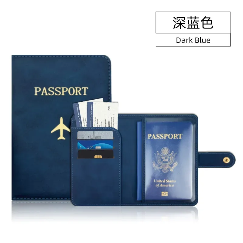 couverture de passeport à loquet d'avion unisexe, couverture de passeport de voyage, porte-carte d'identité, porte-carte de crédit, porte-passeport, accessoires de voyage
