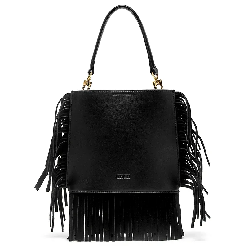 sac à main chch pour femme, nouvelle collection été 2026, sac rétro à pompons, sac de téléphone couleur chocolat 19*0.45*18cm