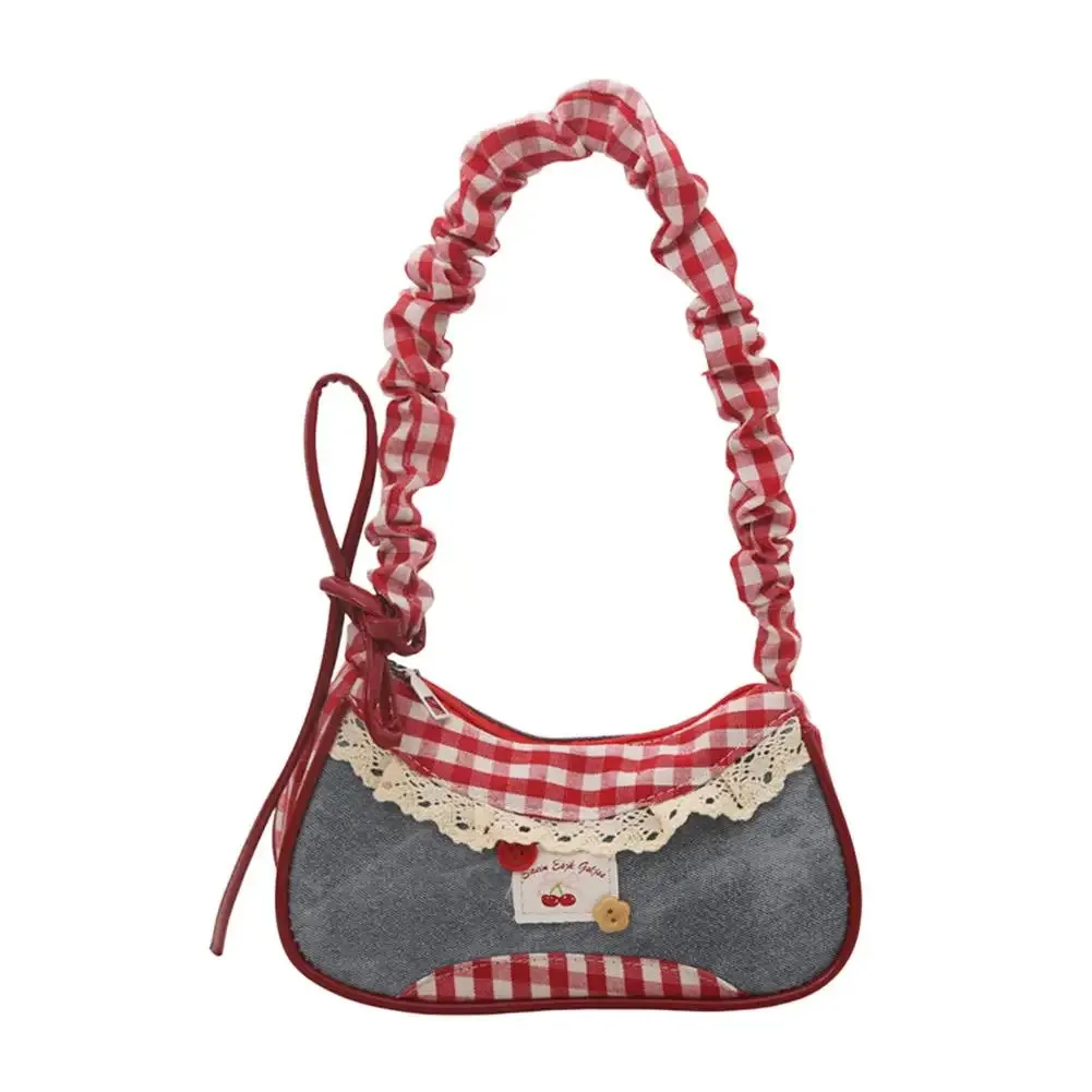 mini sacs à main fashion grid avec bandoulière réglable, sac de transport coréen, sac à bandoulière, sac porté épaule, pochette sous le bras