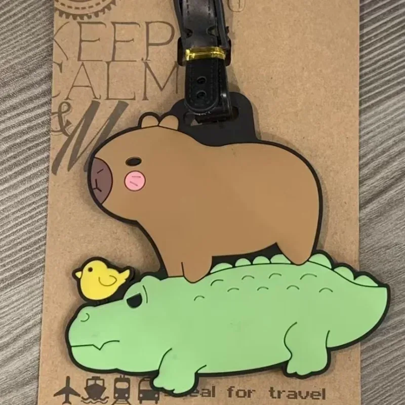 étiquette bagage pvc imprimés animaux ours thé sac dos poisson crocodile tortue voyage identification