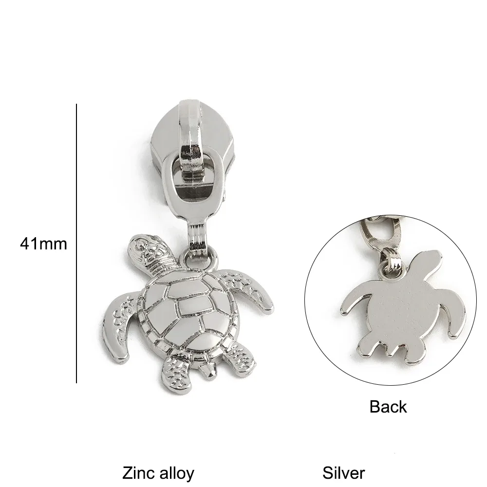 5/10/15/20pcs animaux marins # 5 têtes de fermeture éclair en nylon, curseurs de fermeture éclair pour la décoration de bagages, vestes et sacs à dos, accessoires diy