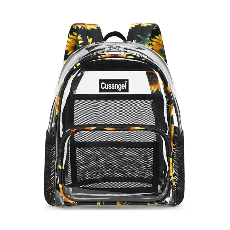 sacs transparents violets de 12 pouces, sac à dos transparent en matériau tpu, sac d'école à la mode pour filles, peut accueillir un ipad de 9.7 pouces