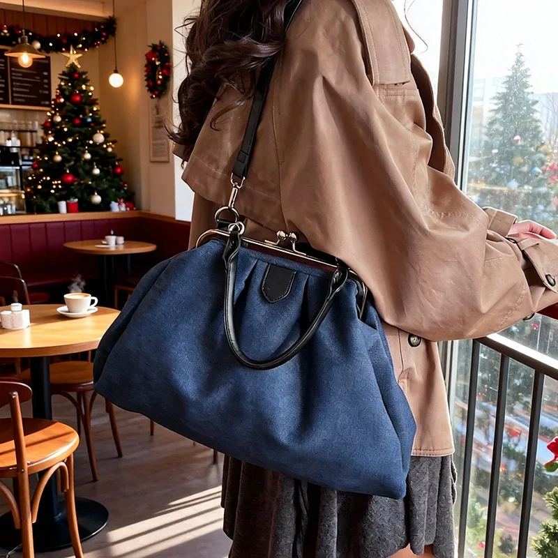 sacs à dos oxford de grande capacité avec fermoir couleur unie, sac à bandoulière de haute qualité au design élégant, sacs à dos polyvalents de style coréen à la mode