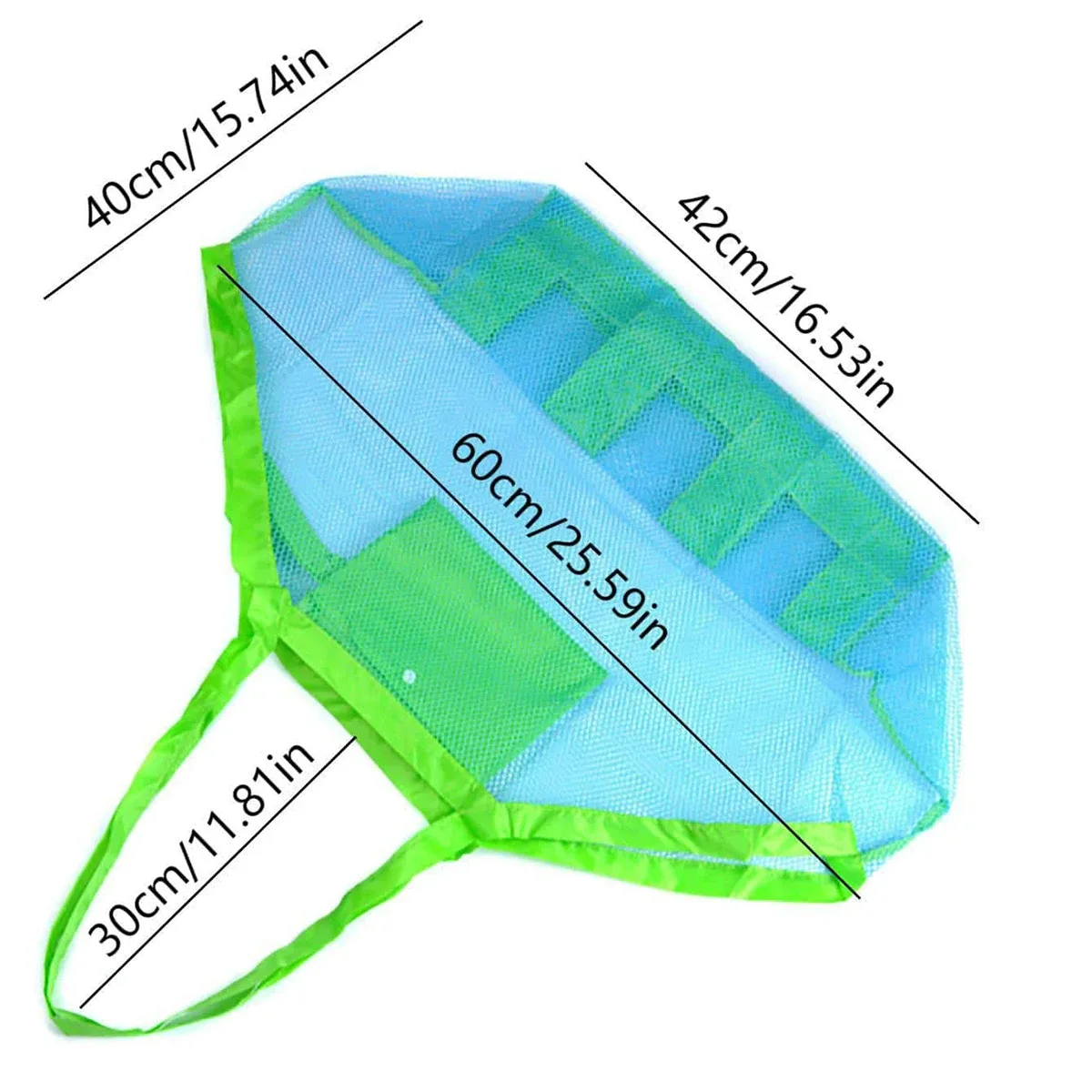 sac de plage en maille multicolore, grand format, anti-sable, sac fourre-tout portable avec trou de suspension pratique, sac de rangement respirant et pliable
