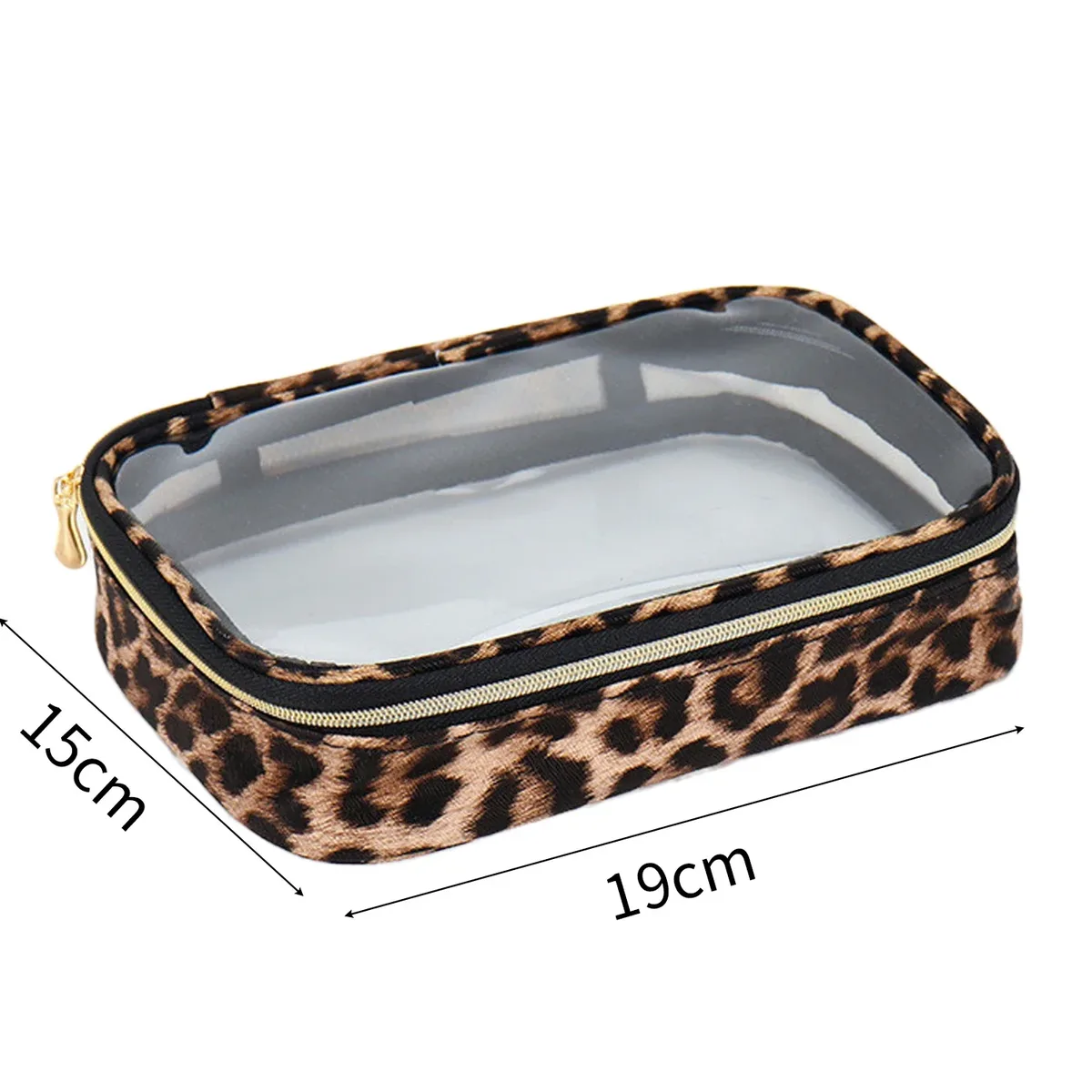trousse toilette nylon motif léopard transparent voyage grande capacité organisateur cosmétiques maquillage sac accessoires
