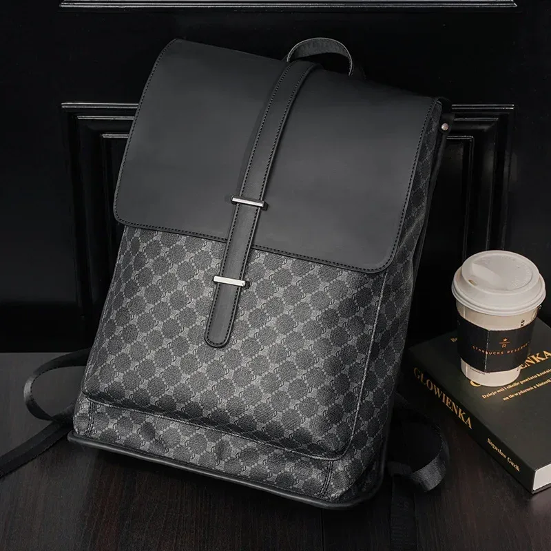 sac à dos de voyage en cuir pu pour hommes, nouvelle mode, design de marque de luxe, sac à dos d'école de grande capacité, sac à bandoulière pour ordinateur portable