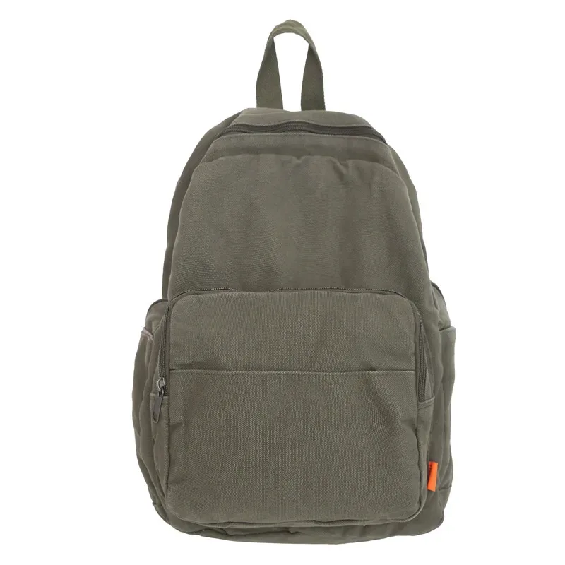 sacs à dos en toile monochromes pour femmes, sacs d'école simples classiques, cartables de gril de style coréen, forfaits de voyage en tissu unisexe, 100% coton
