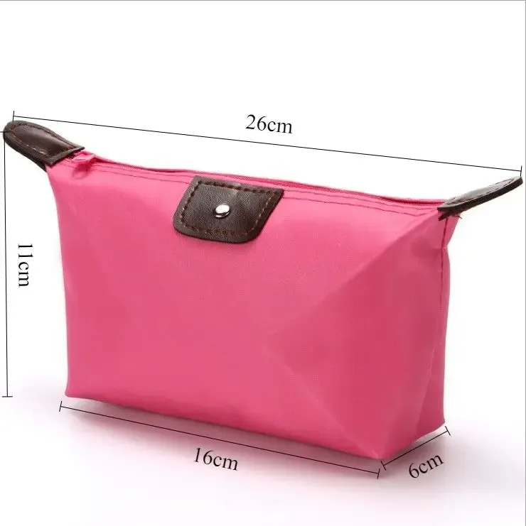 trousse de maquillage pliante couleur bonbon, organisateur cosmétique portable de voyage avec sangle de transport