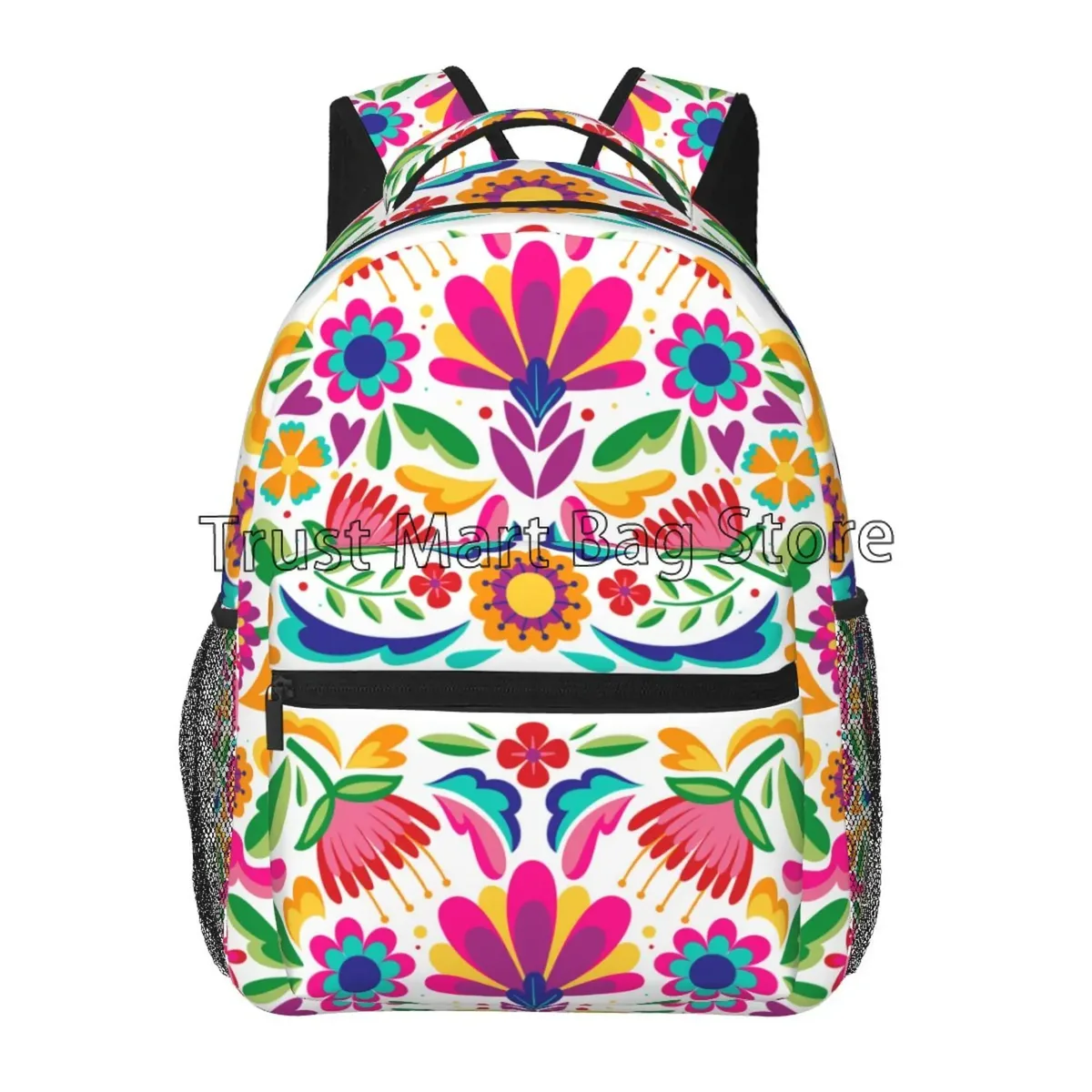 sacs à dos à fleurs mexicaines, motif ethnique, personnalisés, légers, décontractés, pour ordinateur portable, randonnée, salle de sport, voyage, sac à dos pour femmes