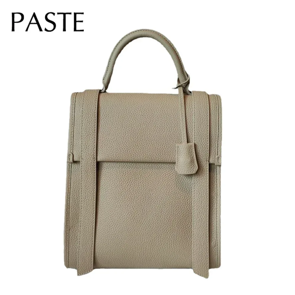 sac à dos en cuir de vache pour femme, grande capacité, style coréen simple, hit-color, full mars, sac double initié pour femme, qualité supérieure, nouveau
