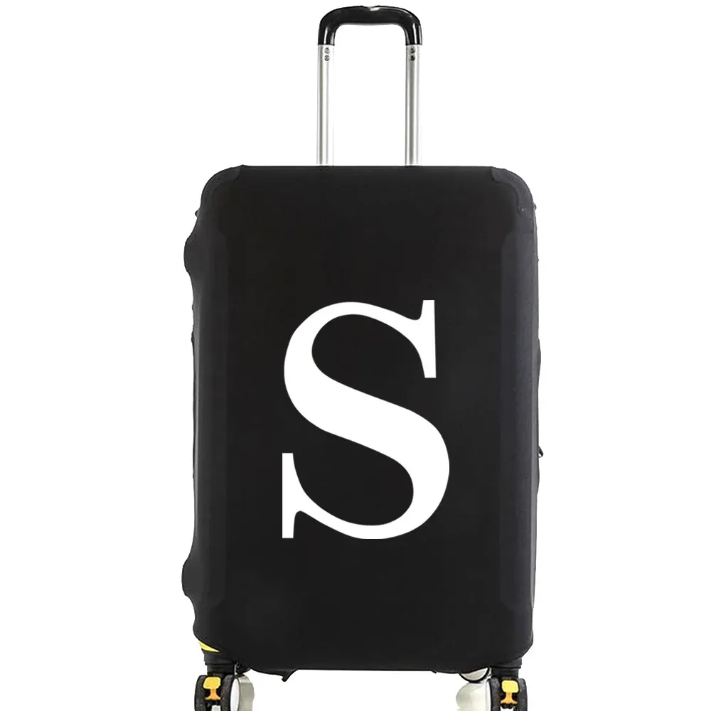 juste de bagage unisexe avec motif de lettre blanche, sacs à poussière élastiques, valise à roulettes, étui à la mode, accessoires de voyage, 18 "-32"
