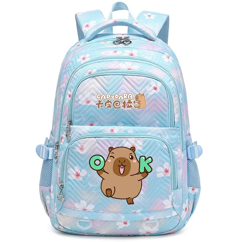 mignon capybara étudiant sac à dos étanche filles enfants retour à l'école livre sacs adolescents cartables femmes voyage sac à dos mochila