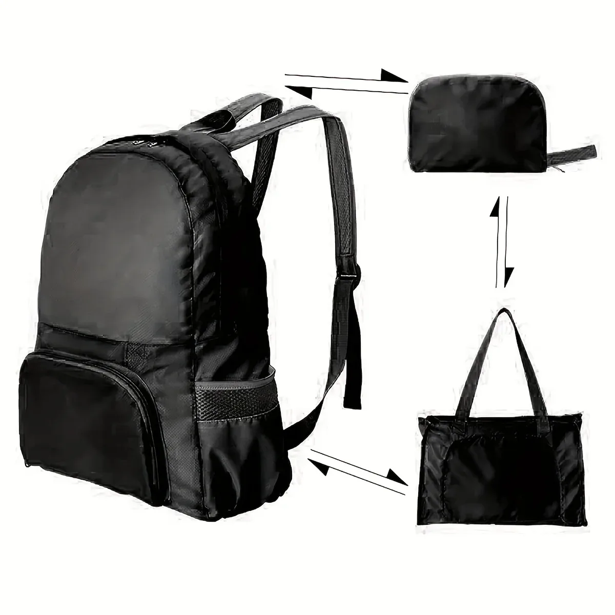sac à dos léger en polyester imperméable, sac à dos pliable à double usage, sac de randonnée portable pour hommes et femmes
