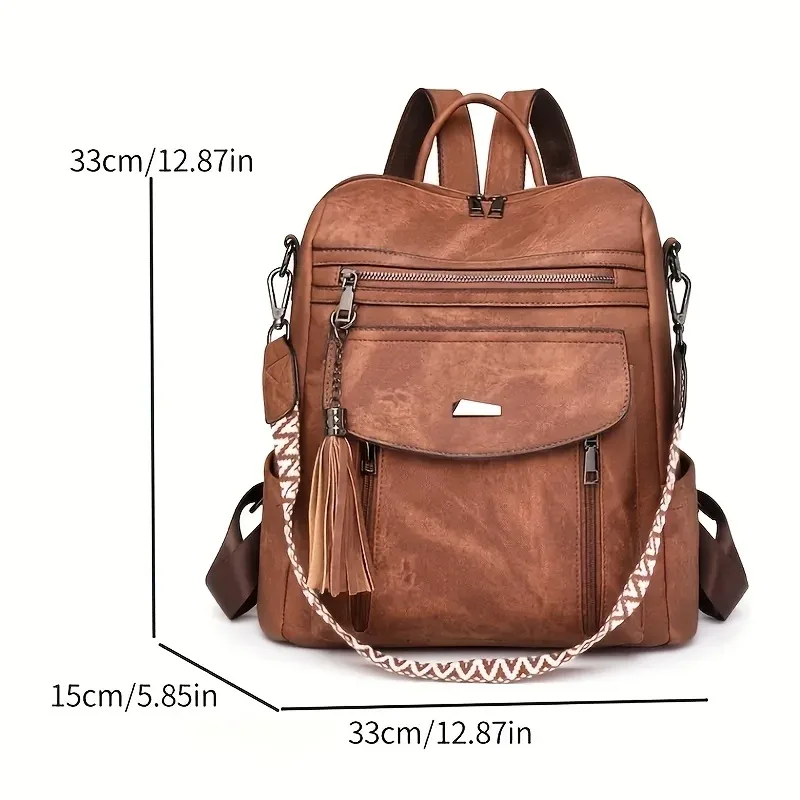 sac dos polyester unisexe rose bleu beige noir décontracté grande capacité poche intérieure fendue bandoulière arquée fermeture éclair souple imperméable