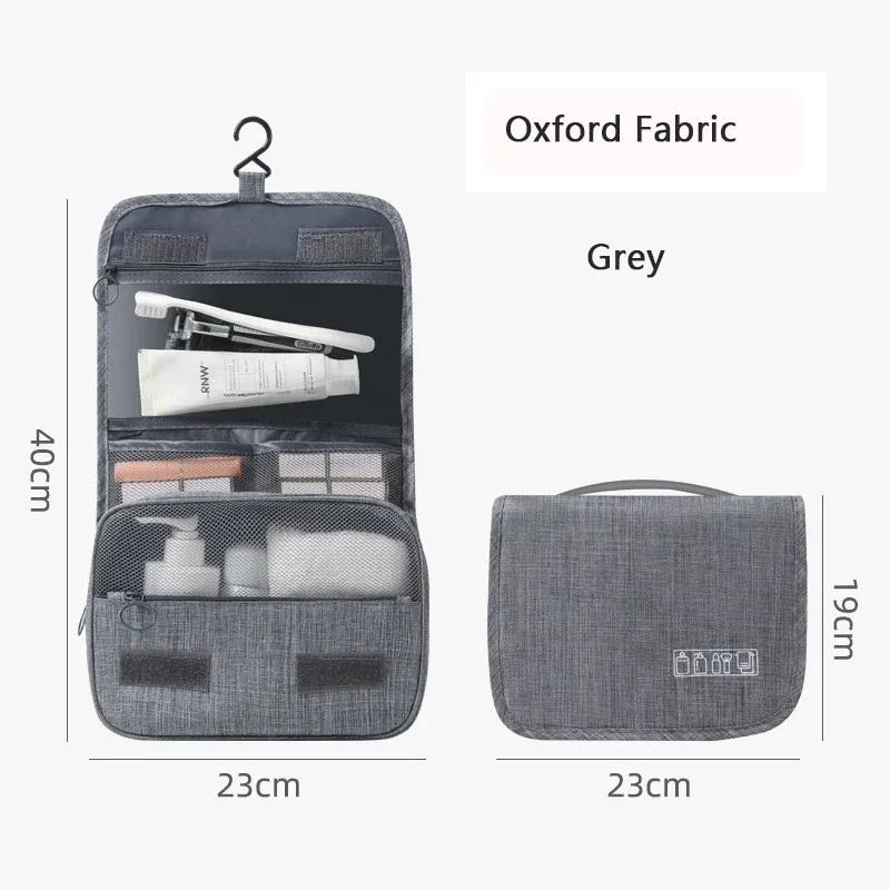 trousse de toilette portable en tissu oxford pour hommes et femmes, organisateur de voyage étanche à suspendre