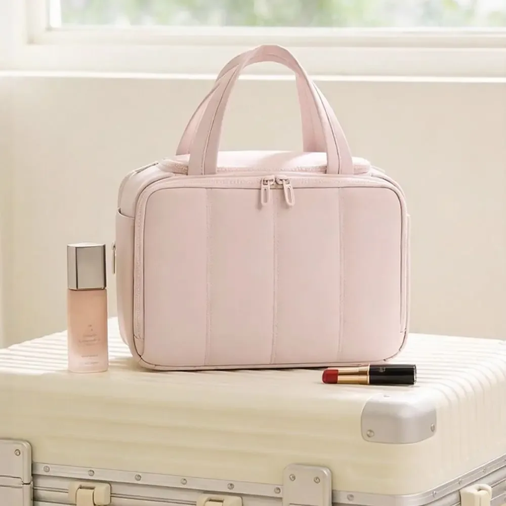 trousse de toilette de voyage grande capacité, séparation sec-humide, étanche, pochette cosmétique portable, séparateurs réglables, multi-compartiments