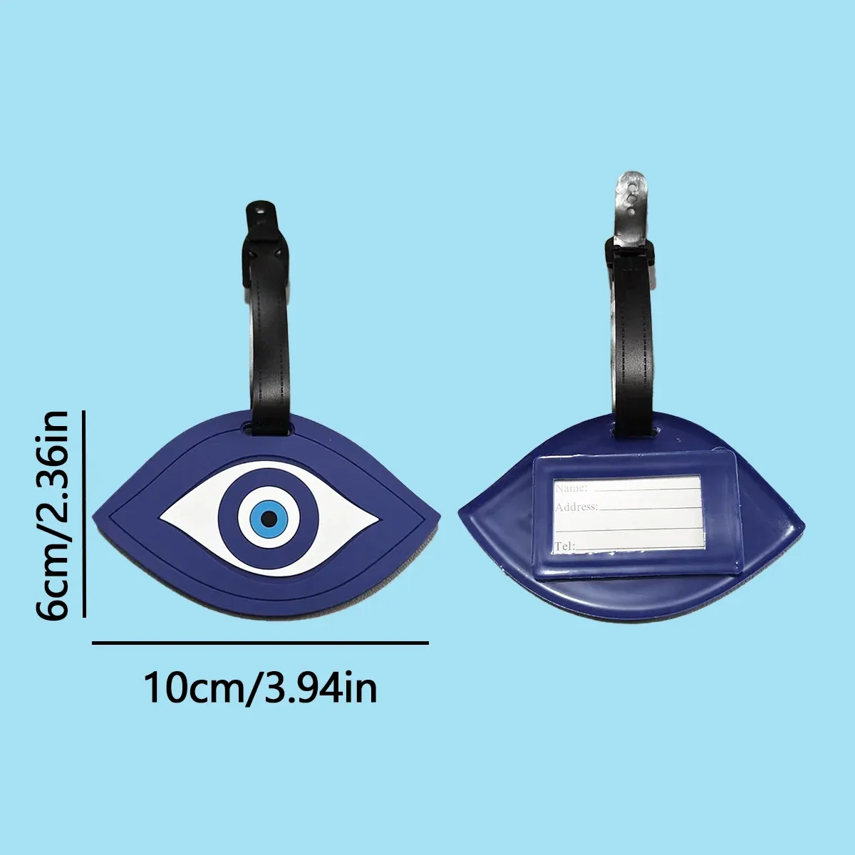 étiquette de bagage créative à motif d'oeil de main de fatima, étiquette de bagage d'enregistrement d'aéroport, accessoire de voyage pour éviter la perte.-zmt