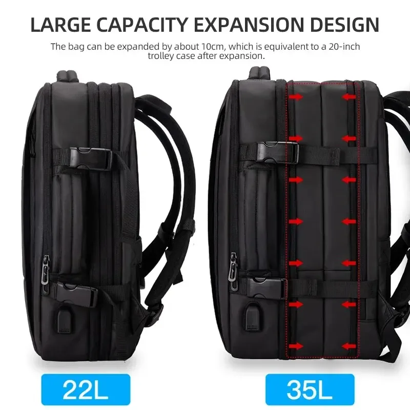 hk business sac à dos pour hommes étanche antivol 15.6 "sac à dos pour ordinateur portable décontracté grande capacité extensible sac de voyage court voyage