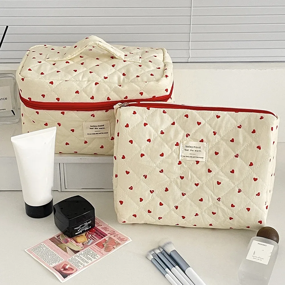 sac de maquillage matelassé tendance pour femme, grande capacité, trousse de toilette, pochette de rangement cosmétique, sac à main, sac de maquillage zippé pour femme