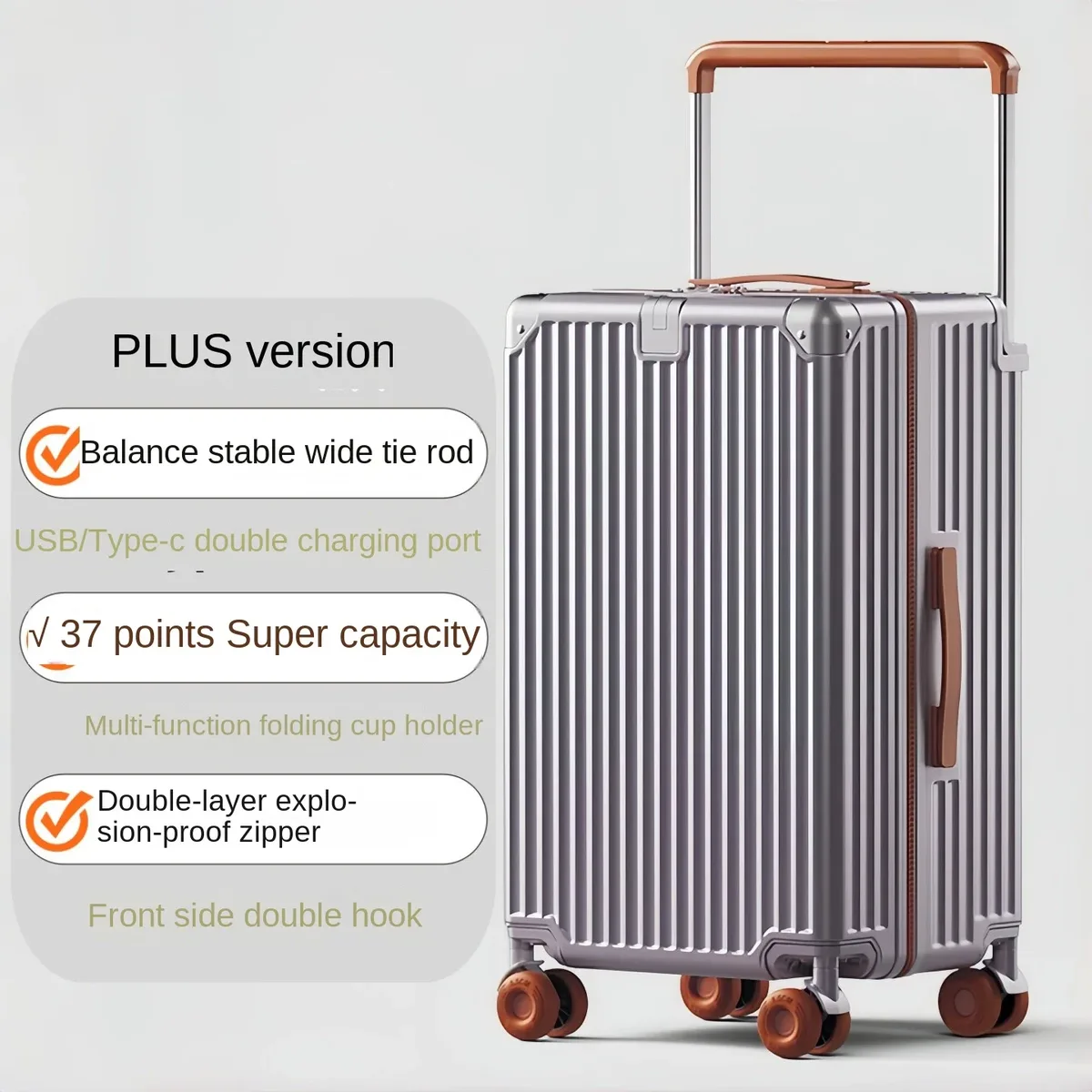 nouvelle valise de voyage 2026 à grande poignée rétractable, roues multifonctionnelles, bagage de 30 pouces grande taille, valise à roulettes légère en abs+pc