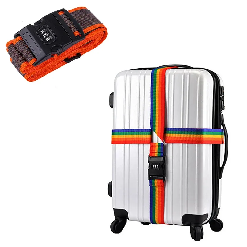 sangle sécurité accessoire voyage nylon multicolore réglable cadenas mot passe jaune rouge vert bleu noir gris beige rose kaki