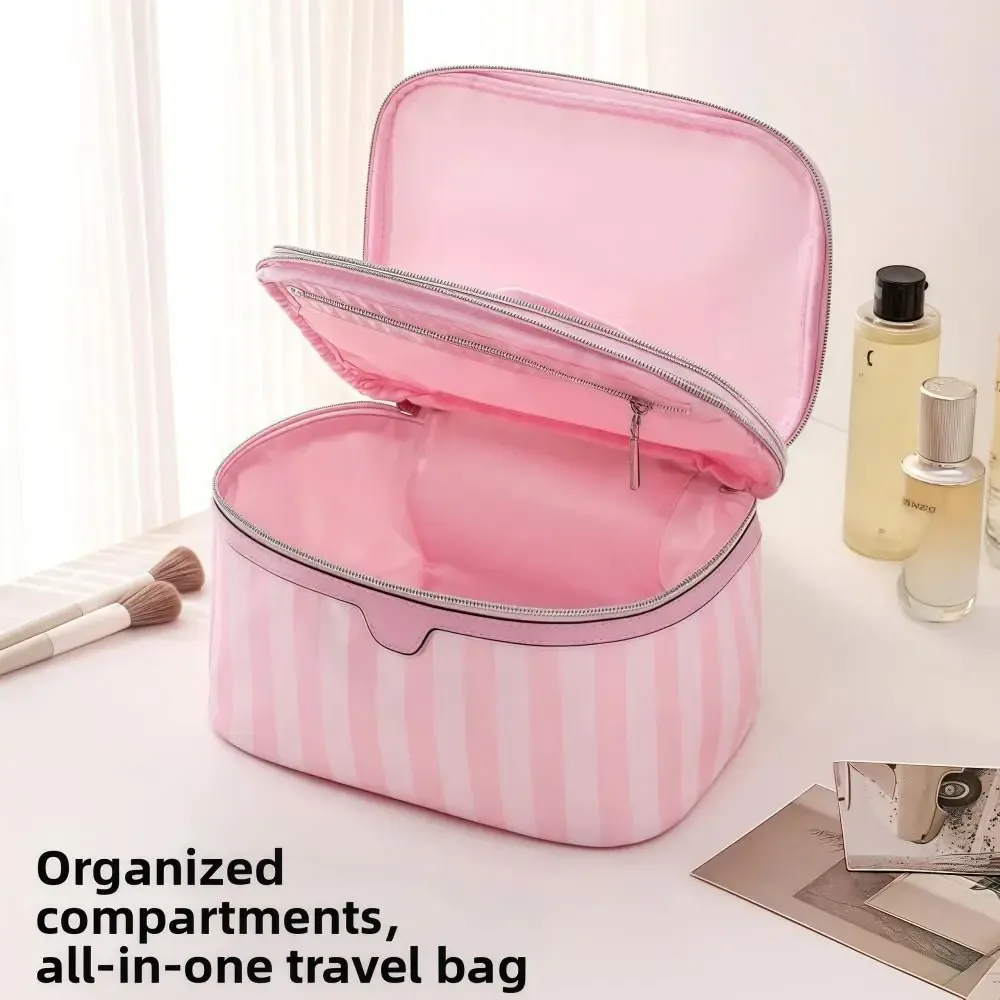 grande trousse de maquillage portable grande capacité style minimaliste sac de rangement cosmétique en tissu oxford sac de voyage pour articles de toilette