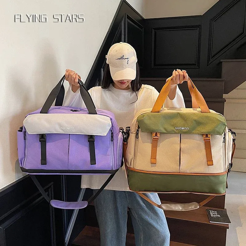 flying stars – sac à main de grande capacité pour femmes, sac à bandoulière de voyage, fitness, sport, natation, séparation humide et sèche, grand sac