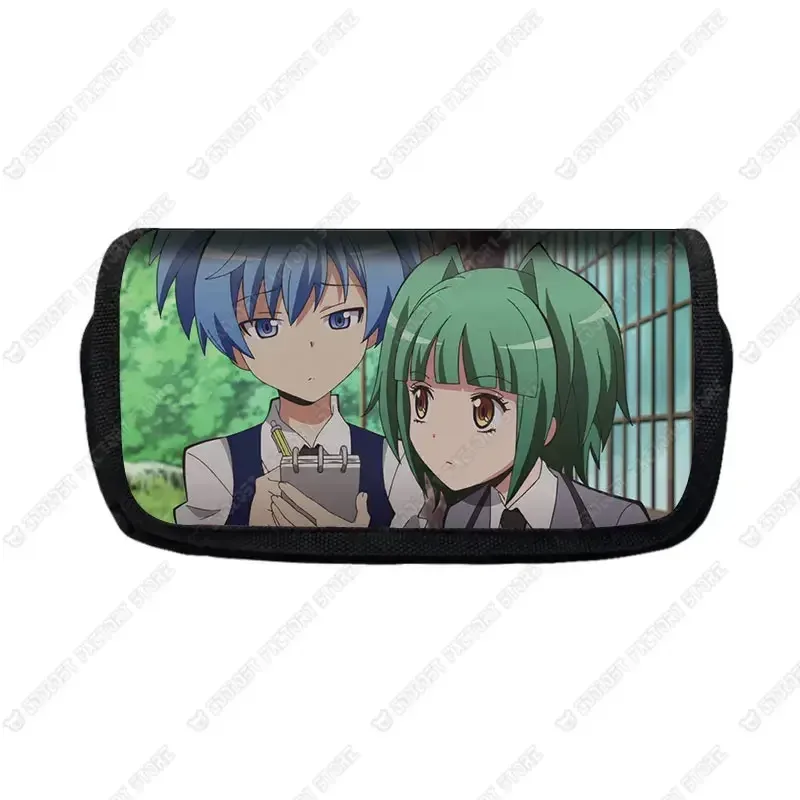 trousse à cosmétiques anime assassination irritation room pour garçons et filles, sac de papeterie pour étudiants, boîte à stylos de grande capacité