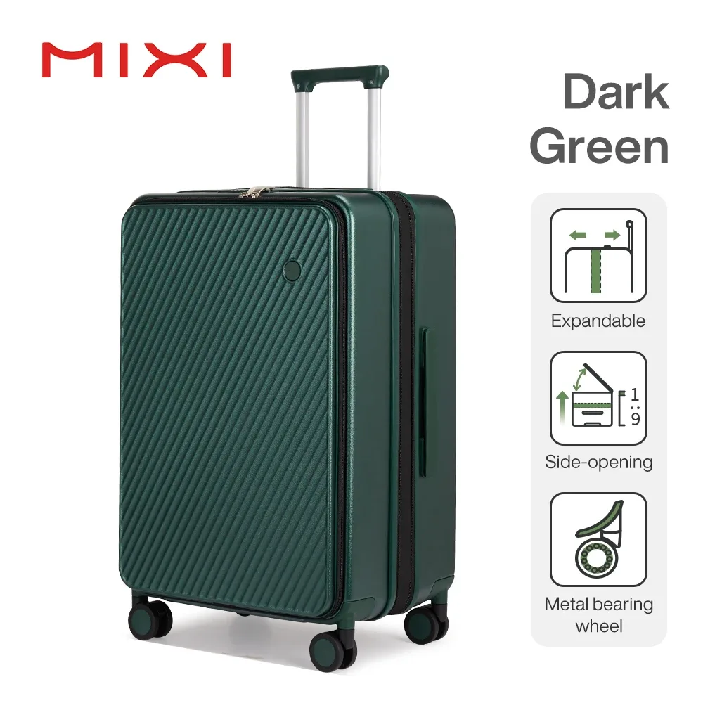 mixi extensible bagage à main pc valise à coque rigide ouverture supérieure valises de voyage roulantes avec roues spinner serrure tsa m9296