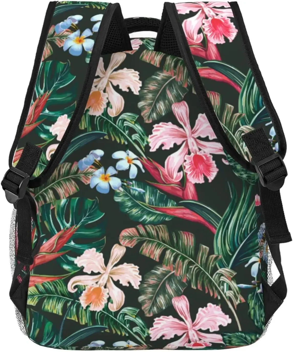 sac à dos pour ordinateur portable léger pour hommes et femmes, sac à dos universitaire, sac à dos décontracté, sac de voyage, fleur tropicale, palmier, cuir chevelu, orchidée