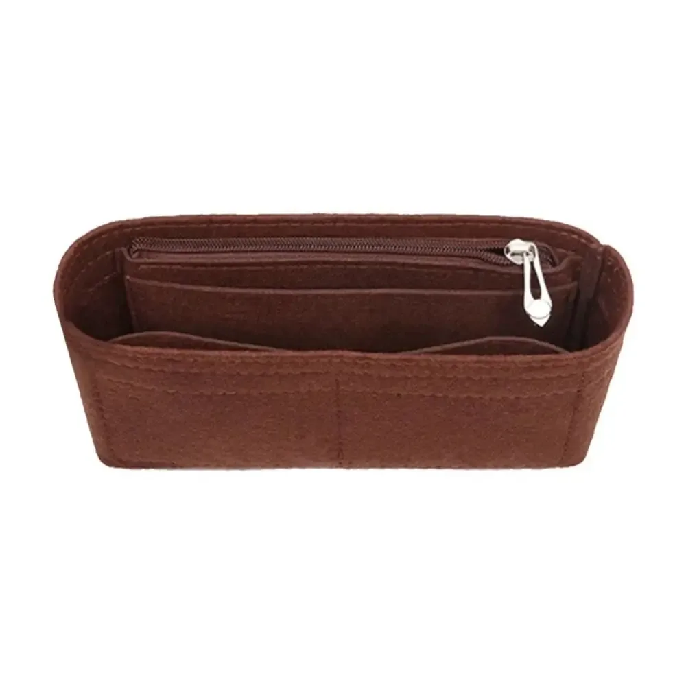 organisateur voyage tissu feutre transparent multi-poches beige rose marron cosmétiques maquillage transport fournitures école