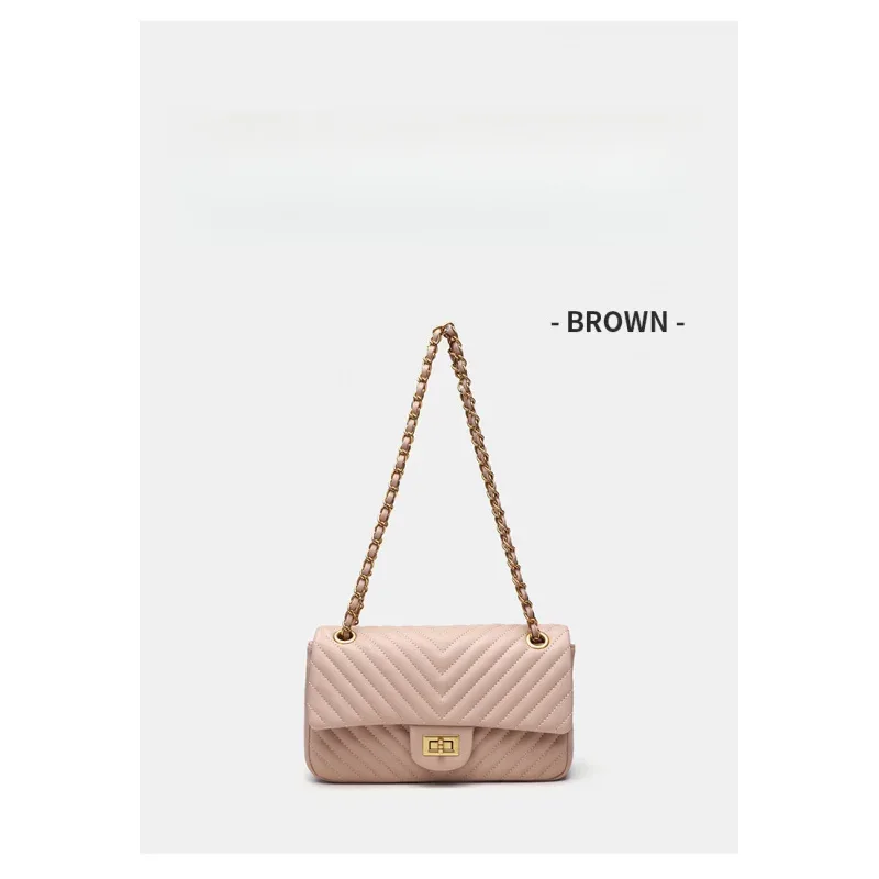 sac à bandoulière matelassé en cuir véritable chevron pour femme, idéal pour les trajets quotidiens