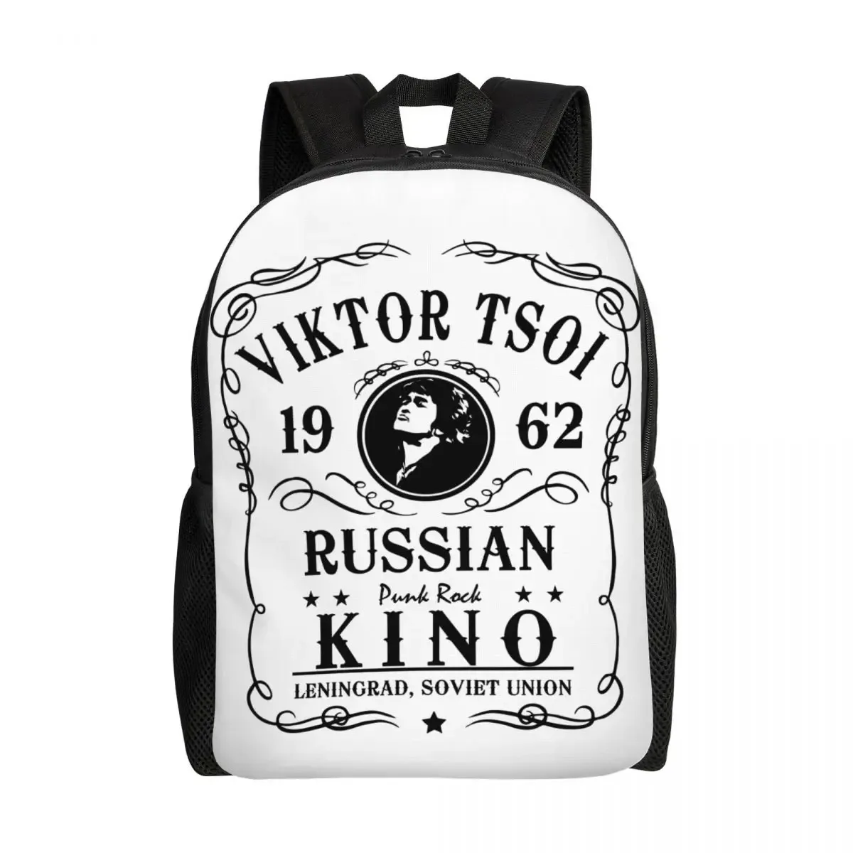 sac à dos imprimé 3d personnalisé viktor tsoi, rusian rock k37imprimés, sacs de voyage scolaires, sac à livres pour ordinateur portable de 15 pouces