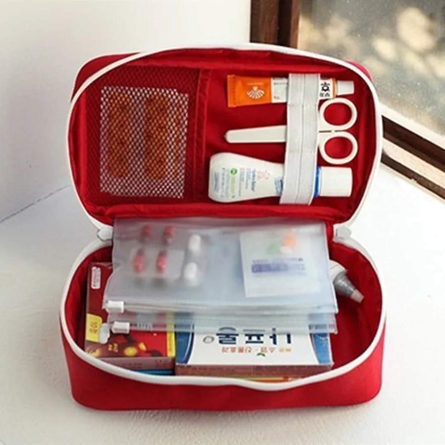 trousse de premiers secours en tissu oxford, 1 pièce, portable, pour voyage, sac de transport d'urgence, sac médical d'extérieur, étui de rangement