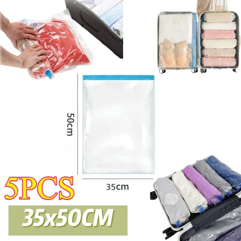 sacs de rangement de voyage compressibles pour économiser de l'espace, accessoires de voyage, sac de compression pour l'emballage et les vêtements, pas besoin de pompe ni de vide.