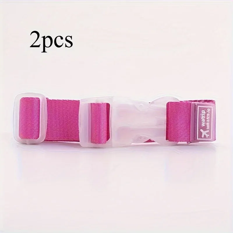 sangle de bagage en nylon colorée, 2 pièces, ceinture de valise de voyage réglable avec boucle de déverrouillage, facile à transporter, pratique pour la voiture