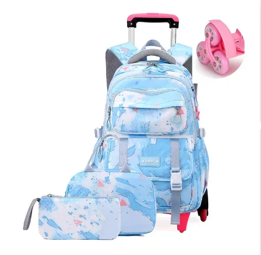 sac à roulettes d'école pour adolescentes, sac à roulettes d'école pour filles, ensemble de sac à dos à roulettes, sac de voyage à roulettes sur roulettes