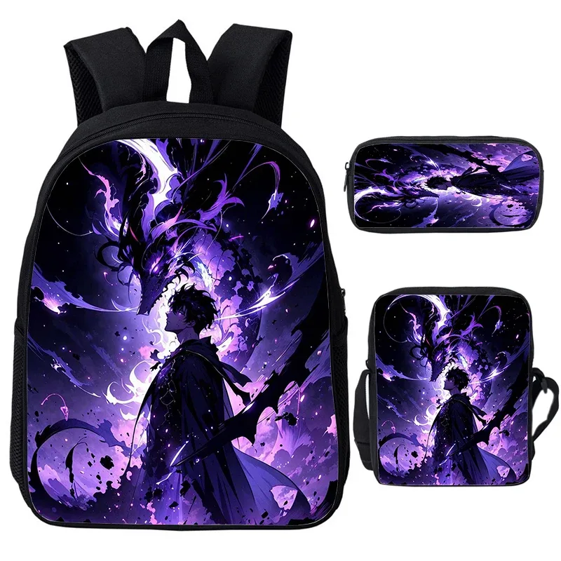 solo nivellement igris enfant sacs à dos sac à bandoulière trousse à crayons 3 pièces ensemble grande capacité sacs d'école pour garçons filles voyage sacs à dos