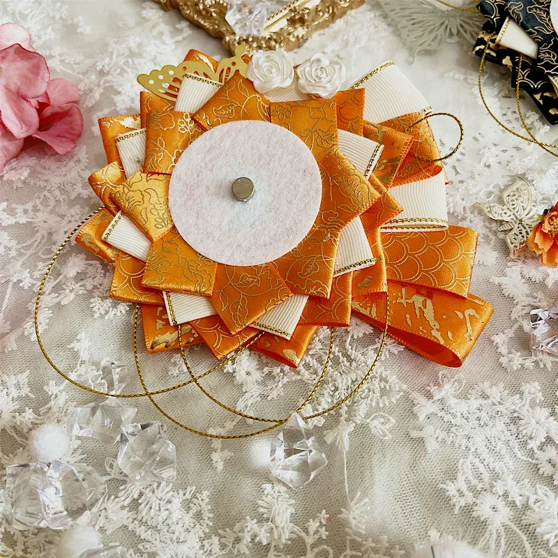 sac de cosplay ita de luxe, badges de remplissage de fleurs, porte-plateau de base pour sac à dos, broche en ruban, rosette décorative pour épingles d'exposition, 2023