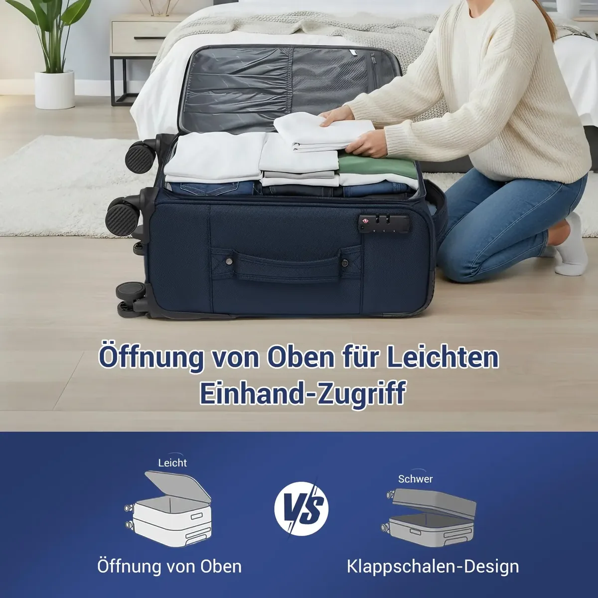 valise souple légère pour voyageur britannique avec compartiment pour ordinateur portable, 4 roulettes, serrure tsa, bagage à main, pour voyages courts et professionnels