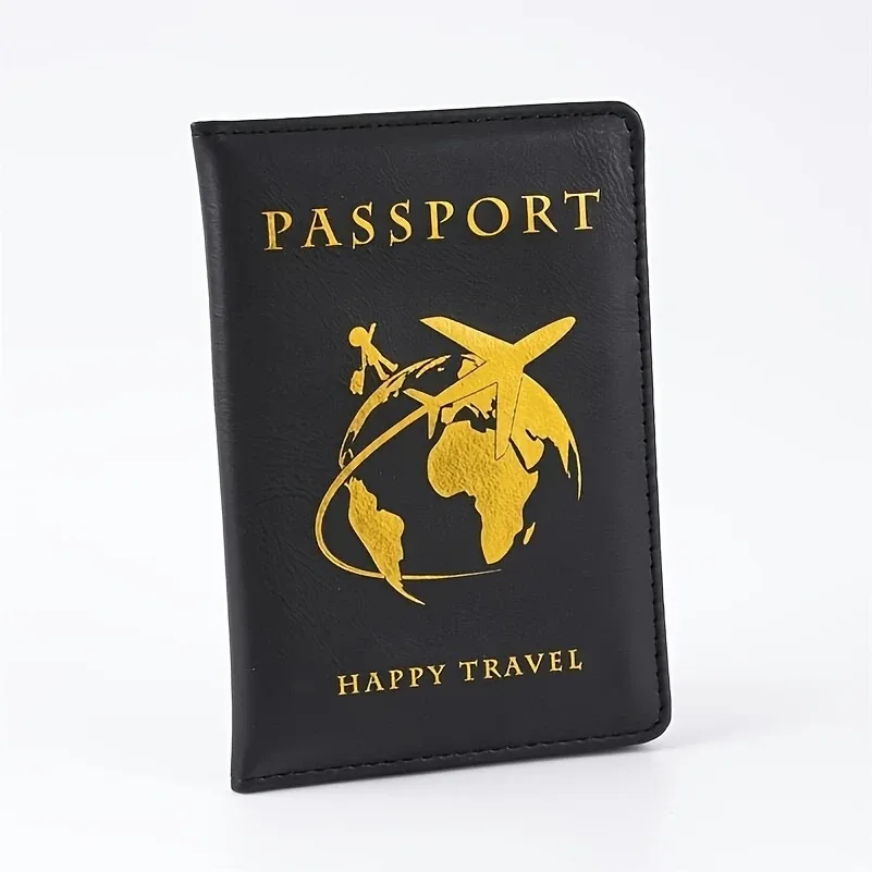1 porte-passeport haut de gamme – portefeuille de voyage compact et pliable avec motif carte du monde pour carte de vaccination et carte d'identité