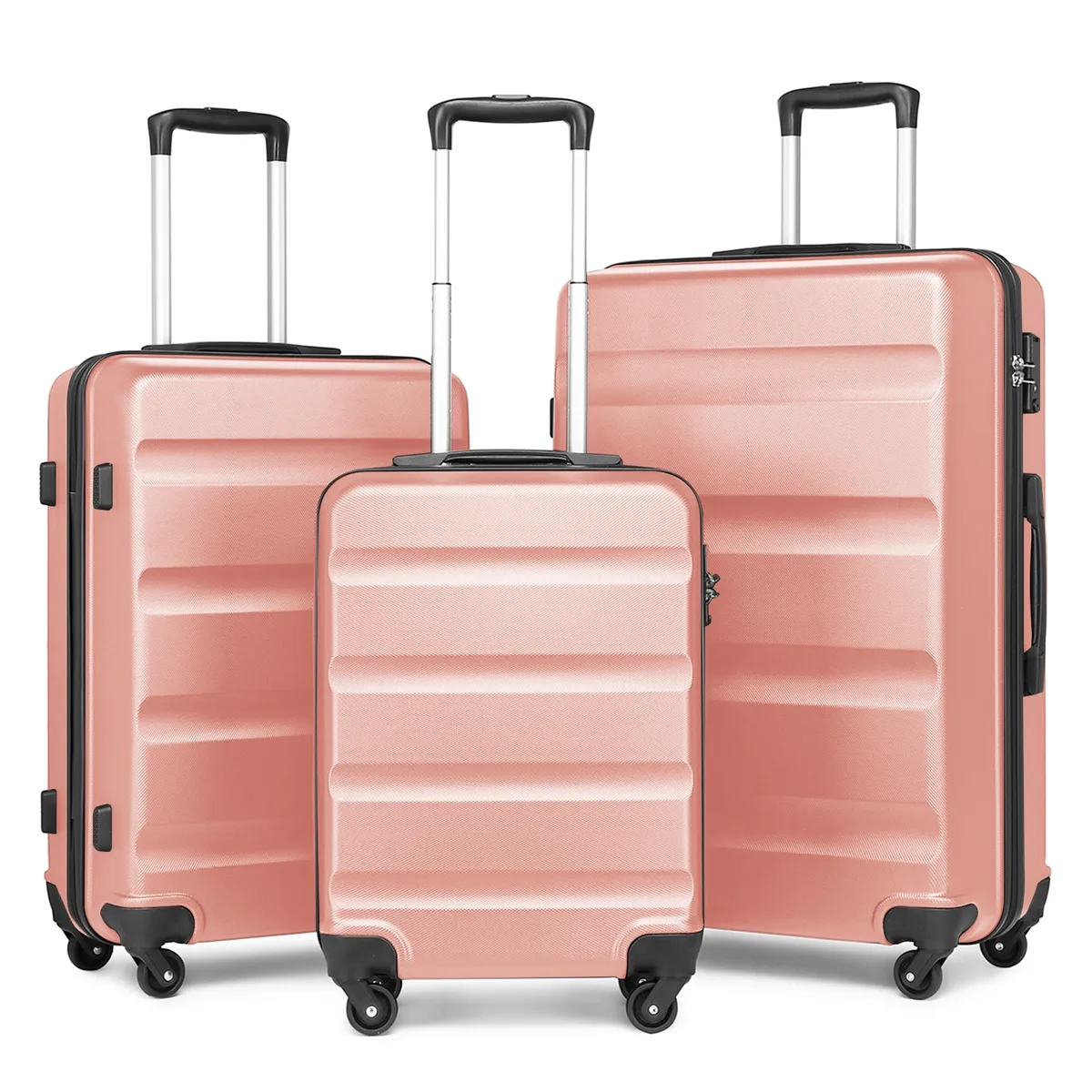 kono ensemble de 3 valises rigides avec serrure tsa et 4 roues multidirectionnelles | ensemble 19/24/28 pouces, valise à roulettes robuste pour voyages professionnels et loisirs
