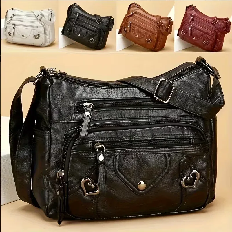 sac bandoulière multi-poches en cuir souple, sacs à main de luxe, sacs à main pour femmes, sacs à bandoulière de créateur pour femmes