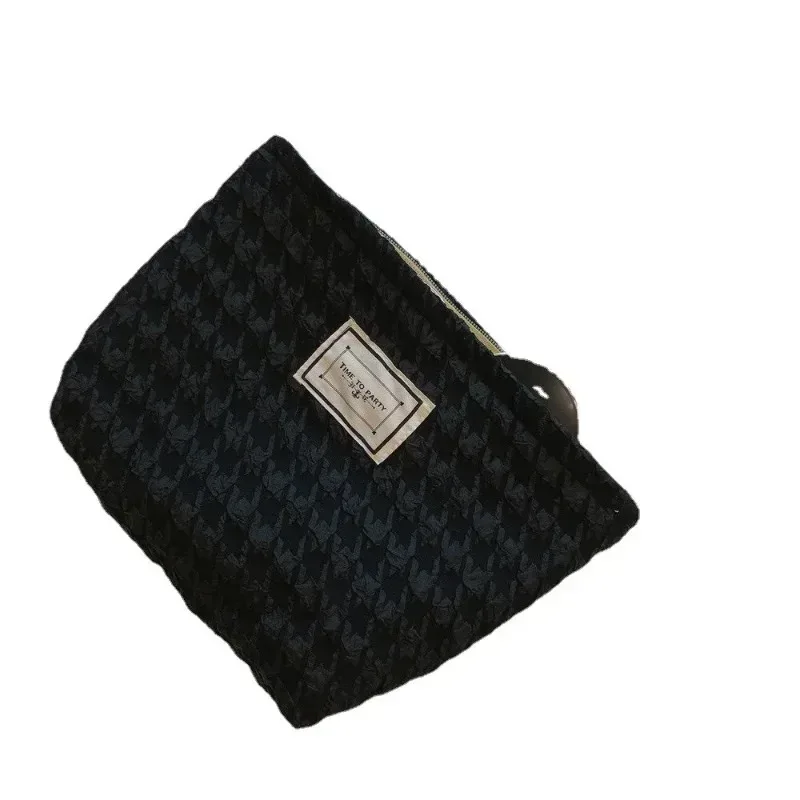 trousse de maquillage florale en toile pour femme, grands sacs à cosmétiques, poudres, grande capacité, sacs de rangement de voyage, pochette simple pour femme