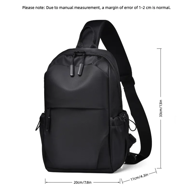 sac de poitrine multifonctionnel pour hommes avec bretelles réglables, sac à bandoulière professionnel adapté au sport, aux voyages d'affaires et aux trajets quotidiens