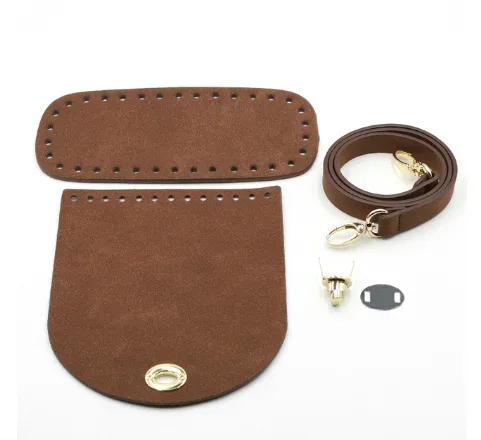 1 ensemble de sacs à main faits à la main en cuir pu avec fond de sac, accessoires de quincaillerie et bandoulière pour sac à main, pour sac à dos diy pour femme